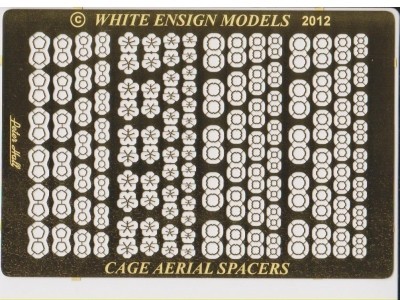White Ensign Models PE 7102 CAGE AERIAL SPACERS (for WW1-era shipboard wireless aerials) 1/700 - 1/200