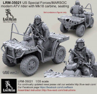 LiveResin LRM35021 US Special Forces modern ATV rider with Mk18 carbine, seating 1/35