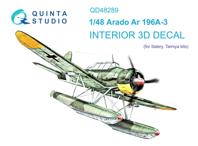 Quinta studio QD48289 Ar 196A-3 (Italeri) 3D Декаль интерьера кабины 1/48