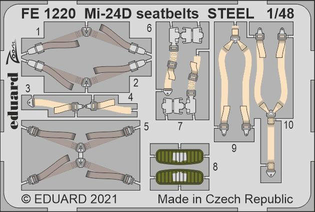 Eduard FE1220 Mi-24D seatbelts STEEL (EDU/ZVE) 1/48