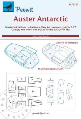 Peewit M72327 Canopy mask Auster Antarctic (Airf) 1/72