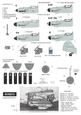 Aims AIMS24D002 Messerschmitt Bf-109 Data Plates and engine numbers 1/24