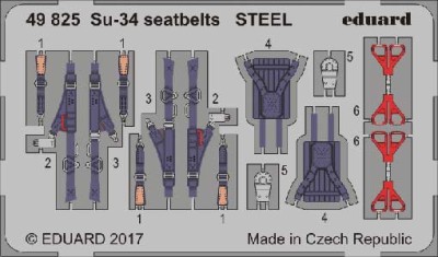 Eduard 49825 Su-34 seatbelts STEEL 1/48