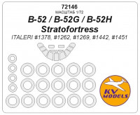 KV Models 72146 B-52 / B-52G / B-52H Stratofortress (ITALERI #1378, #1262, #1269, #1442) + маски на диски и колеса ITALERI 1/72