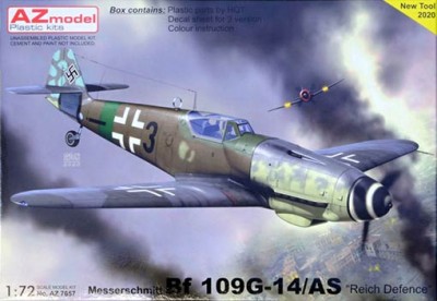 Az Model 76057 Messerschmitt Bf 109G-14/AS Reich D.(3x camo) 1/72