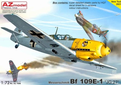Az Model 76098 Messerschmitt Bf 109E-1 JG.27 (3x camo) 1/72