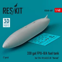 Reskit U48409 330 gallon FPU-8/A fuel tank F/A-18 Hornet 1/48