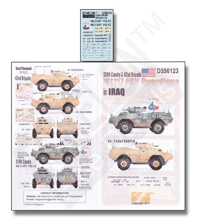 Echelon FD D356123 124th CAV & 42nd BDE M1117 ASVs in Iraq 1/35