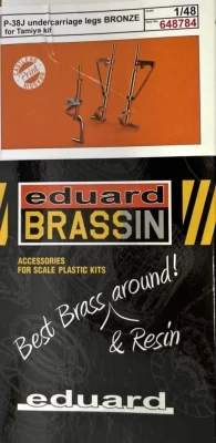 Eduard 648784 BRASSIN P-38J undercarriage legs BRONZE (TAM) 1/48