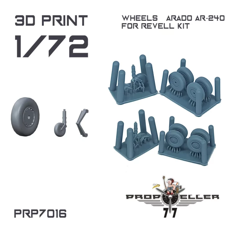 77 Propeller 77PRP-7016 Arado Ar-240 wheels (REV) 1/72