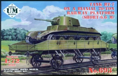 UniModel UMM-72693 Tank BT-7 on a biaxial 20t Railway Platform 1/72
