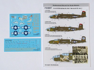 Foxbot Decals FBOT72023 North-American B-25C/D Mitchell &quot;Pin-Up Nose Art and Stencils&quot; Part # 1 1/72
