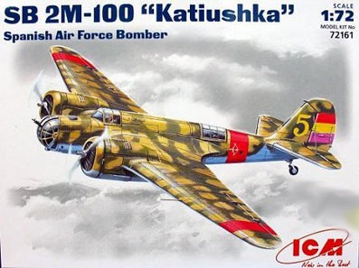 ICM 72161 СБ 2М-100 Катюшка, бомбардировщик ВВС Испании 1/72