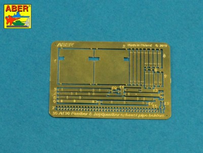 Aber 35A130 Exhaust holders for Pz.Kpfw.V Panther Ausf.D; Ausf.A &amp; Ausf.G early, Jagdpanther Ausf.G1 &amp; Ausf.G2 early (designed to be used with Academy, Cyber-Hobby, Dragon, Italeri and Tamiya kits) 1/35