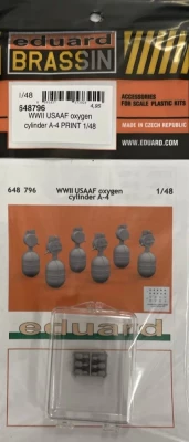 Eduard 648796 BRASSIN WWII USAAF oxygen cylinder A-4 PRINT 1/48