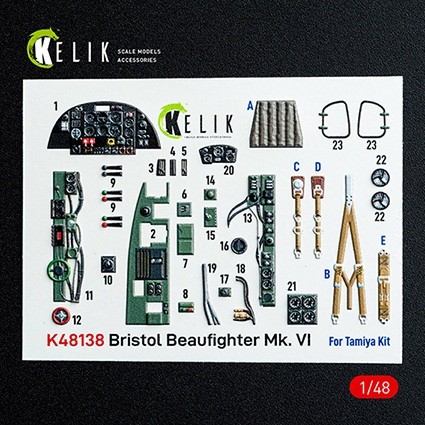 Reskit K48138 Bristol Beaufighter Mk.VI - interior 3D (TAM) 1/48
