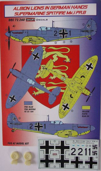 Kora Model DEC72260 Superm.Spitfire Mk.I PR.B (Luftwaffe) декали декали 1/72