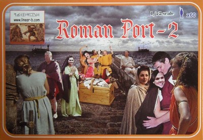 Linear-A LA075 Roman Port Set 2 56 Figures In 14 Poses + Barrels 1/72