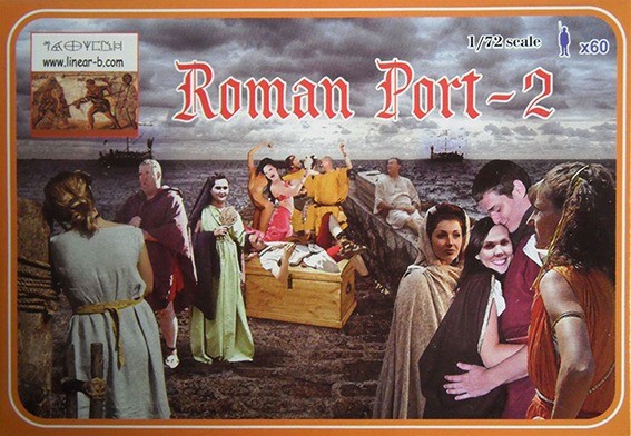 Linear-A LA075 Roman Port Set 2 56 Figures In 14 Poses + Barrels 1/72