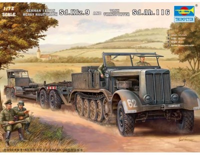 Trumpeter 07275 Sd.Kfz.9 (18t) и трейлер Sd.Ah. 116 1/72