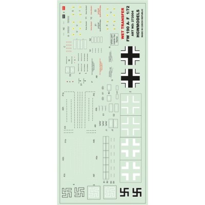 HGW 272004 STENCILS Fw 190A/F 1/72