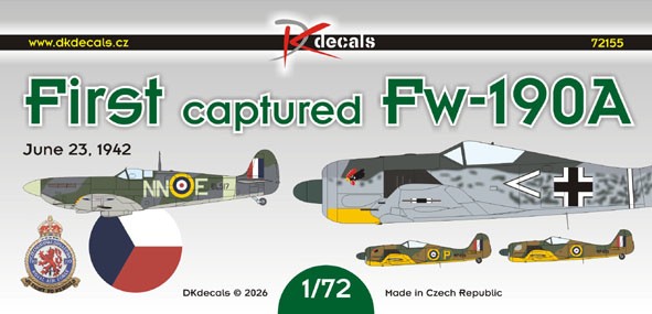 Dk Decals 72155 First captured Fw-190A (4x camo) 1/72