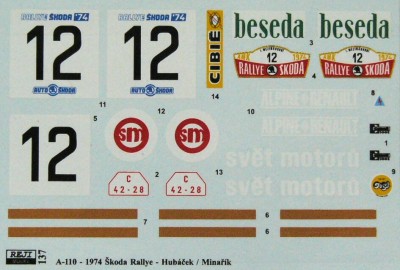 Reji Model 137 Alpine A110 Skoda Rallye 1974 1/24