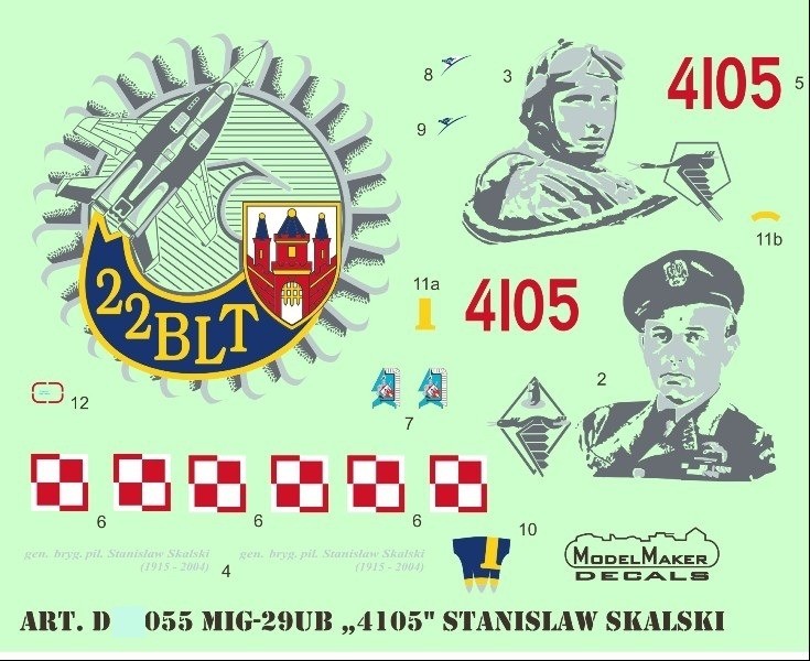 Model Maker Decals D32055 Mikoyan MiG-29UB "4105" Stanislaw Skalski 1/32