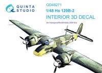 Quinta Studio QD48271 Hs 129B-2 (Hasegawa) 3D Декаль интерьера кабины 1/48