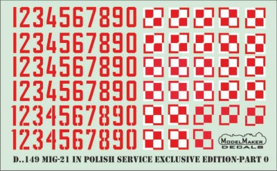 Model Maker Decals D48149 Mikoyan MiG-21 in Polish service exclusive edition part 0 Insignia 1/48