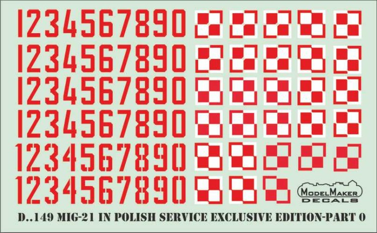 Model Maker Decals D48149 Mikoyan MiG-21 in Polish service exclusive edition part 0 Insignia 1/48