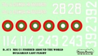 Model Maker Decals D72071 Bulgarian Mikoyan MiG-21 Last Flight 1/72