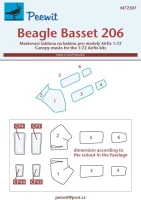 Peewit M72307 Canopy mask Beagle Basset 206 (AIRFIX) 1/72