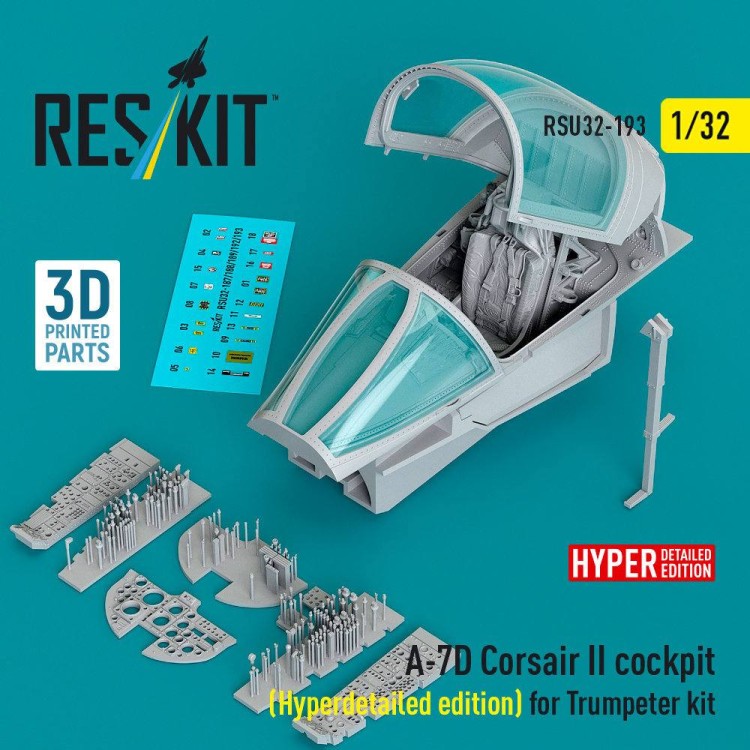 Reskit U32193 A-7D Corsair II cockpit Hyperdetailed (TRUMP) 1/32