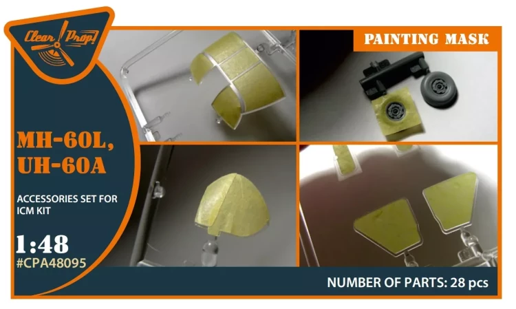Clear Prop CLPA48095 UH-60, MH-60L painting mask (ICM) 1/48