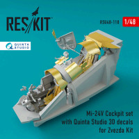Reskit RSU48-0118 Mi-24 (V) Комплект кабины w/ Quinta 3D (ZVE) 1/48