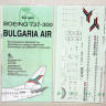 BOA Decals 14403 Boeing 737-300 Bulgaria Air (MINICR.) 1/144