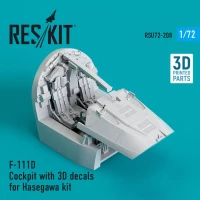 Reskit U72208 F-111D Cockpit w/ 3D decals (HAS) 3D Printed 1/72