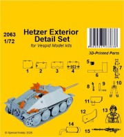 CMK SP2063 Hetzer Exterior Detail Set (VESPID) 1/35