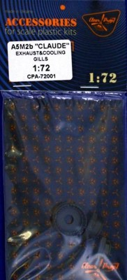 Clear Prop CPA72001 A5M Claude Exhaust&amp;Cooling gills (resin set) 1/72