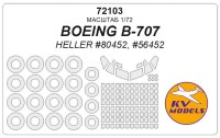 KV Models 72103 Boeing B-707 (HELLER #80452) + маски на диски и колеса HELLER 1/72