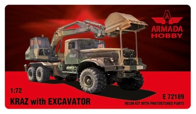 Armada Hobby E72189 KRAZ with Excavator (resin kit w/PE) 1/72