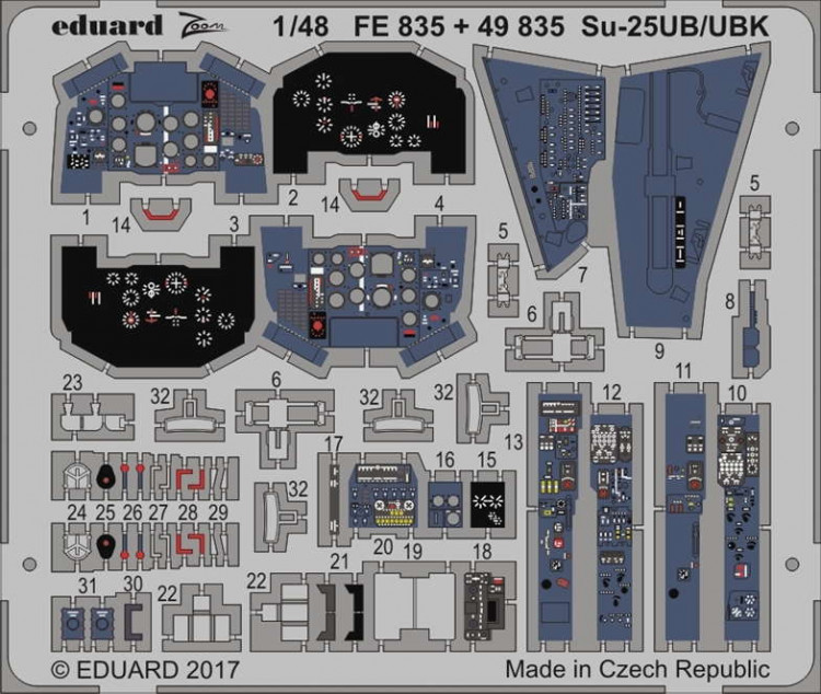 Eduard 49835 Su-25UB/UBK interior 1/48