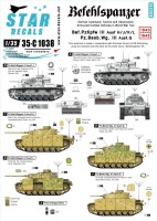 Star Decals 35-C1038 Pz.Bef.Wagen III Ausf.H / J / K / L and Pz.Beob Wg.III Ausf.GBefehlspanzer (3). German Command, Control and Observation Tanks 1/35