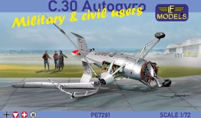 Lf Model P7291 C.30 Autogyro Military&amp;Civil users (4x camo) 1/72