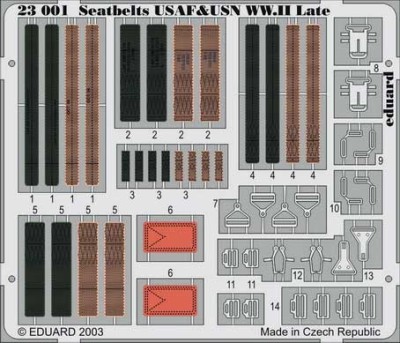 Eduard 23001 Seatbelts USAF &amp; USN WWII late 1/24