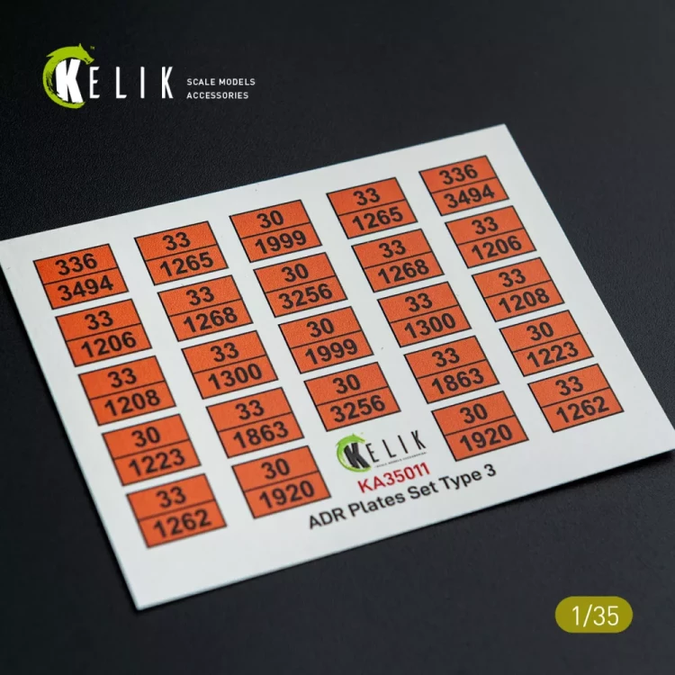 Reskit KA35011 Decal ADR Plates Set Type 3 1/35