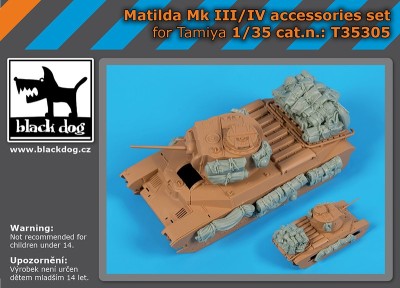 Black Dog T35305 Matilda Mk.III/IV accessories set (designed to be used with Tamiya kits) 1/35