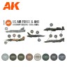 AK Interactive AK-11747 Набор акриловых красок "Цвета самолетов ВВС США и ANG 1960-1980-х г