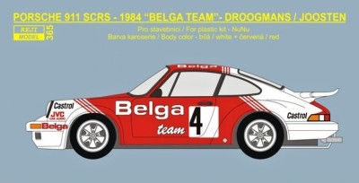 Reji Model 365 Transkit Porsche 911 SCRS Belga team 1984 1/24